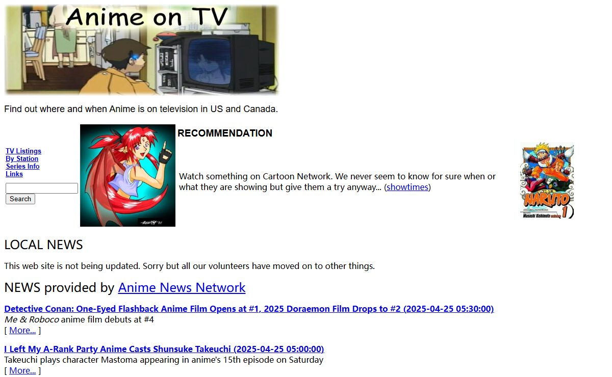 Anime on TV Anime Television Resource