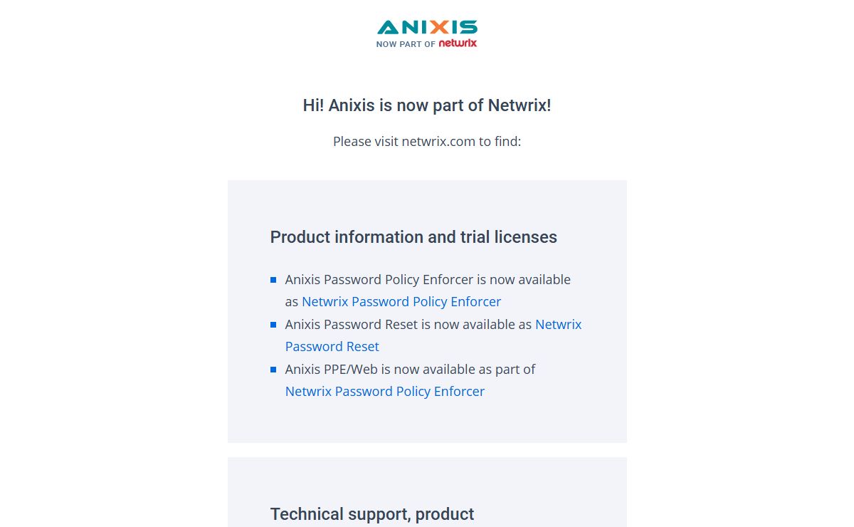 Anixis, now part of Netwrix