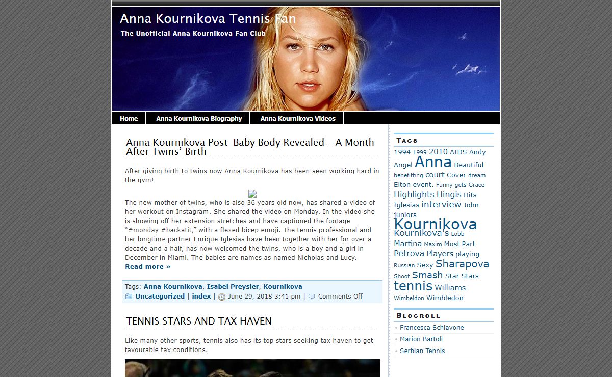 Anna Kournikova Tennis Fan