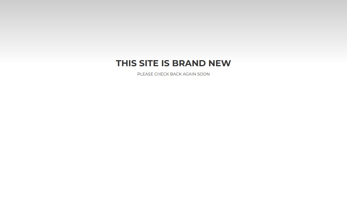 This site is brand new