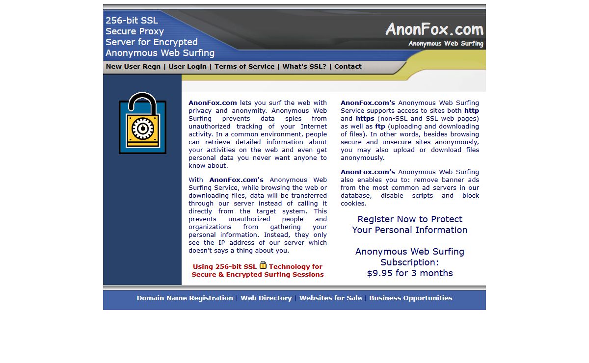 AnonFox.com - Anonymous Web Surfing
