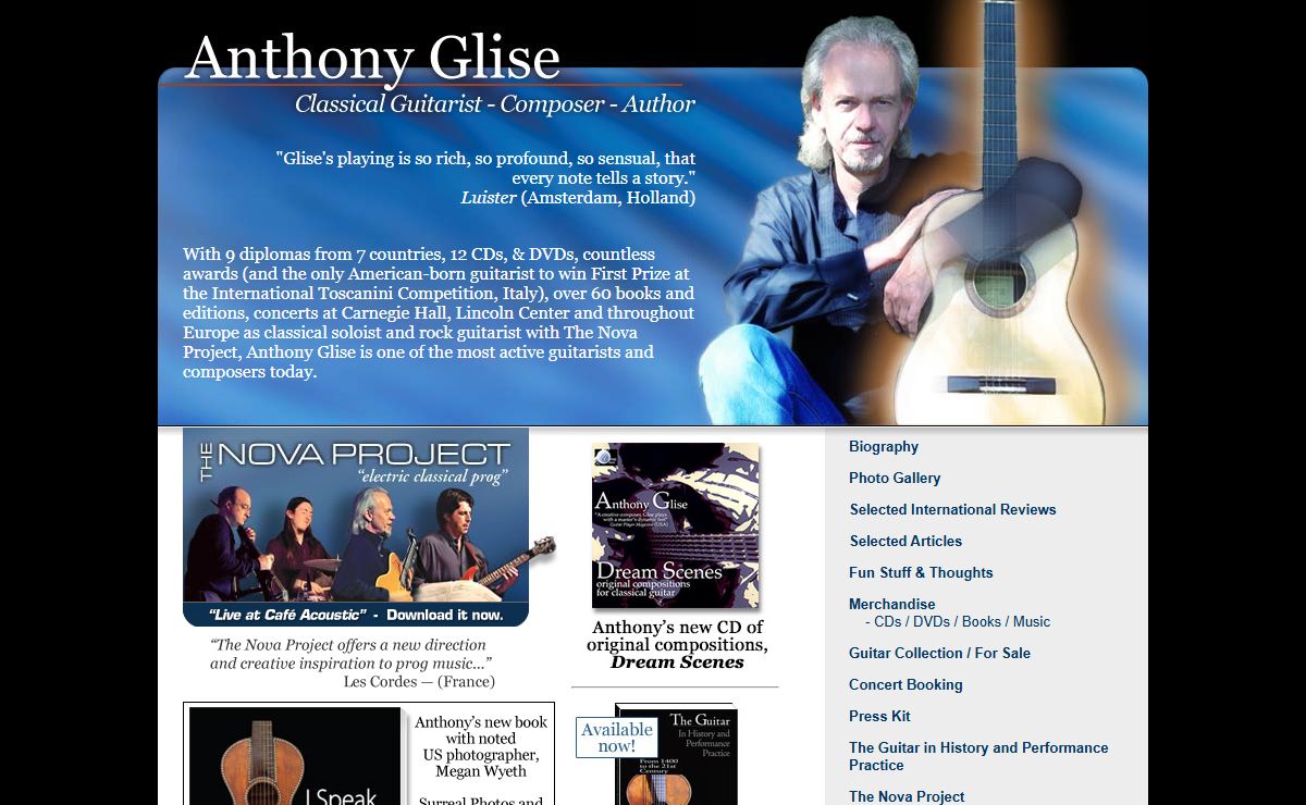 Anthony Glise: Classical Guitarist, Composer and Author