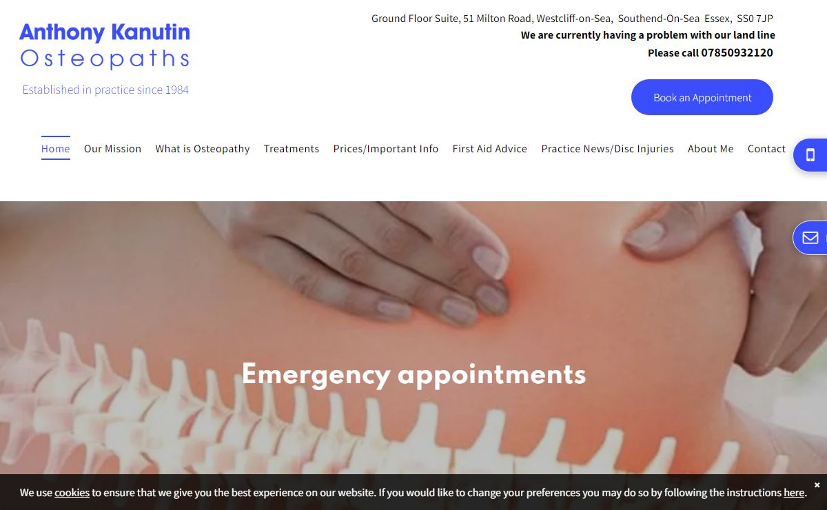 Osteopath | Anthony Kanutin Osteopaths | Westcliff-on-Sea | Southend-on-Sea