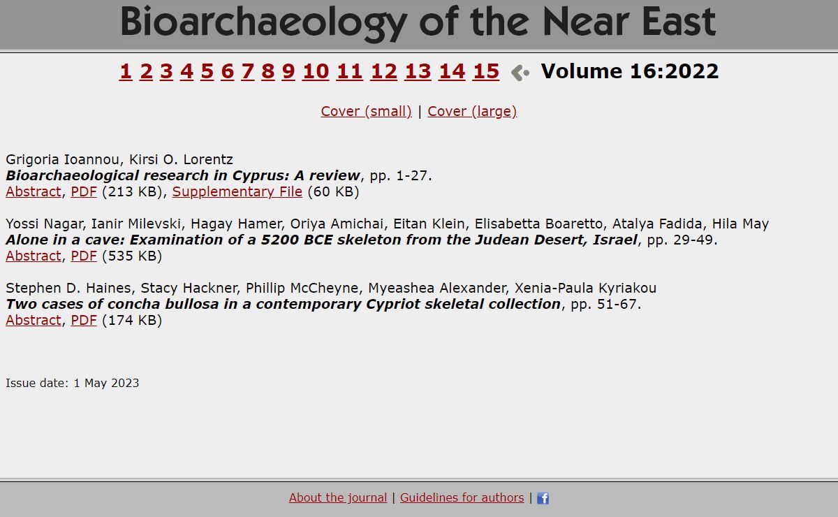 Bioarchaeology of the Near East