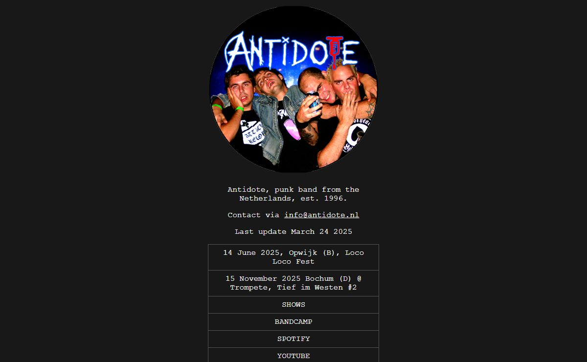 Antidote - punk from the Netherlands since 1996