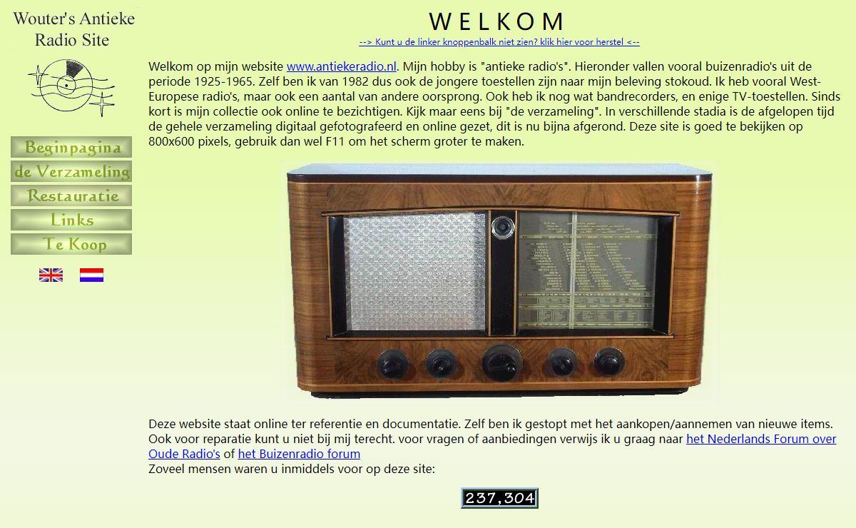 antiekeradio.nl; Wouter's Antieke Radio Site
