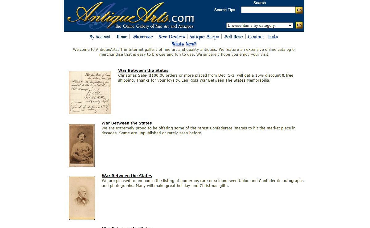 AntiqueArts.com, the online gallery of fine art and antiques