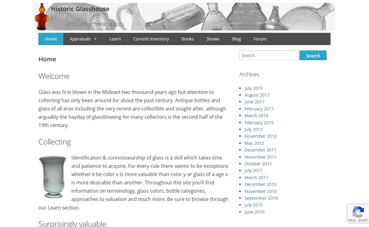 Historic Glasshouse - Antique Bottles and Glass