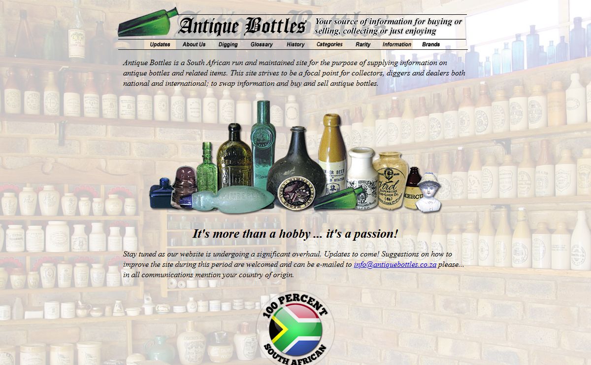 Antique Bottles - Welcome Page
