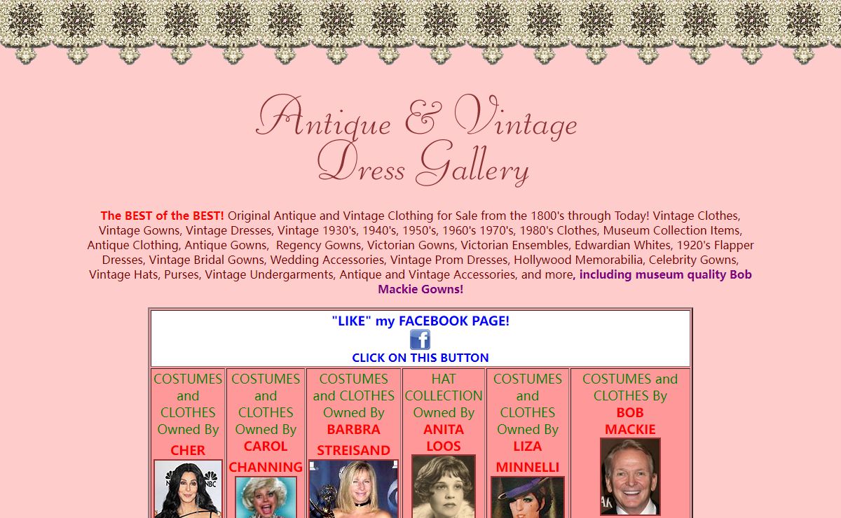 Antique and Vintage Clothing - Welcome