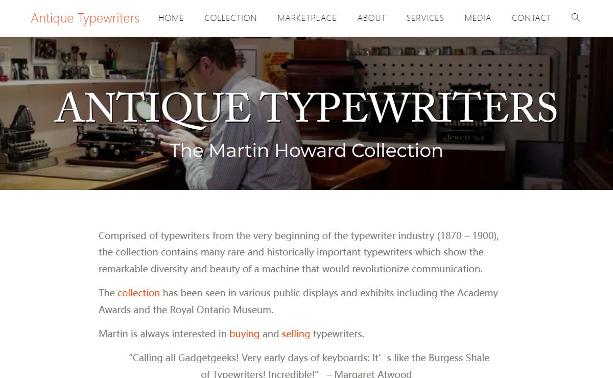 Antique Typewriters - The Martin Howard Collection