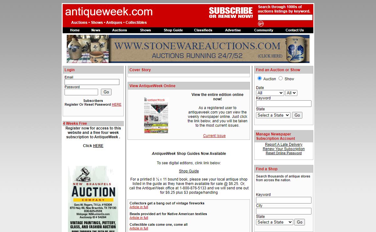 Welcome to antiqueweek.com- auction, antique & collectible news