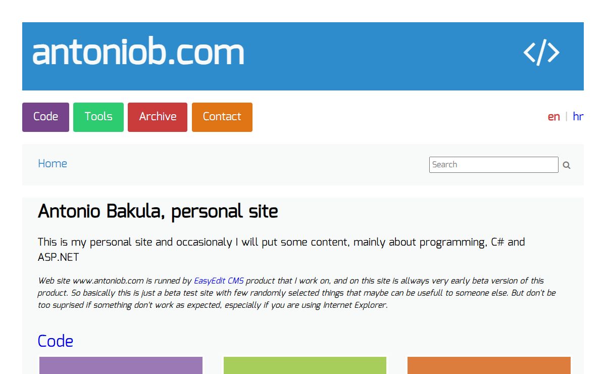 Antonio Bakula, personal site