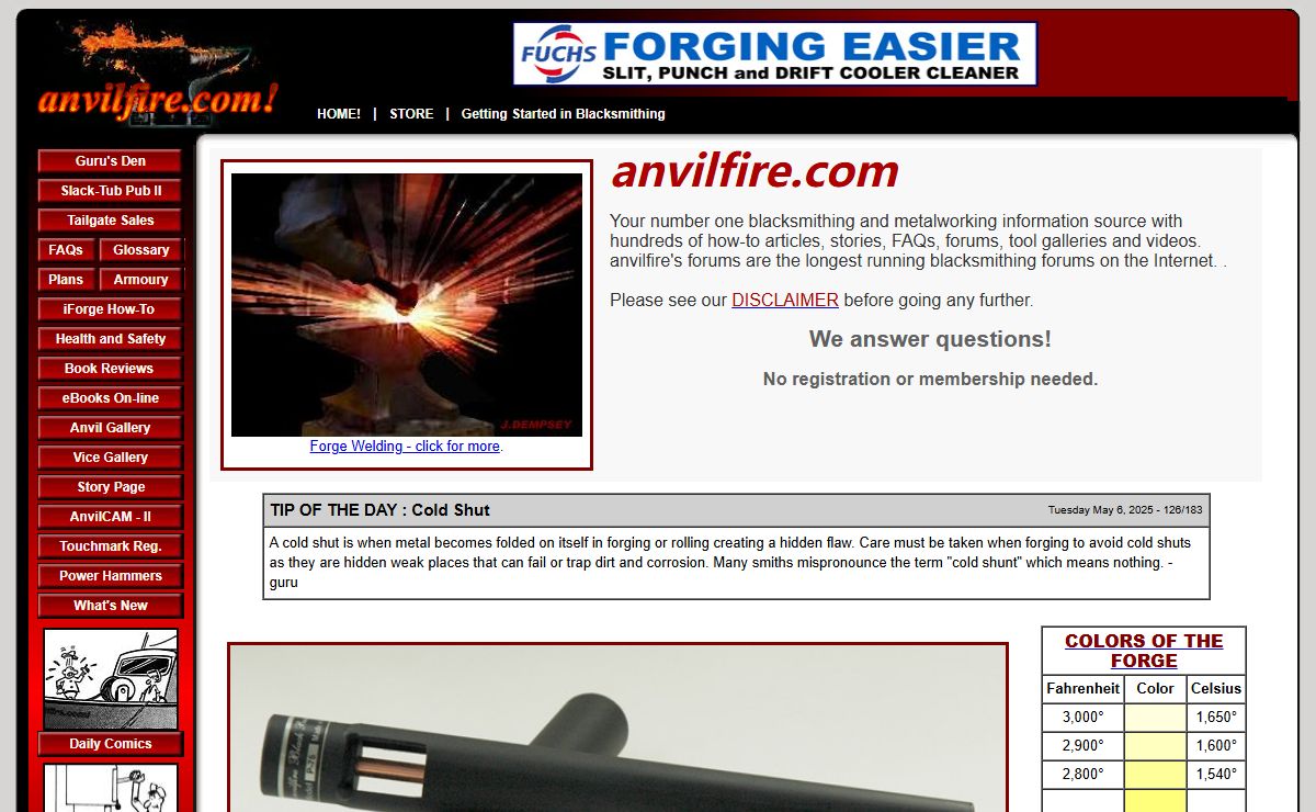 anvilfire.com - Blacksmiths and Metalworkers Resourcess for Artist Craftsfolk