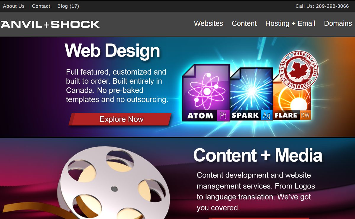 Anvil+Shock - Web Design, Web Hosting, Email and Domain Name Registration