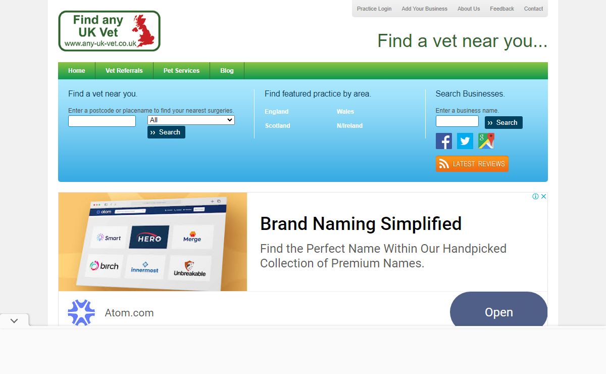 Find a vets near you. UK Veterinary Surgery Web Sites. Every UK Vets' Practice Listed
