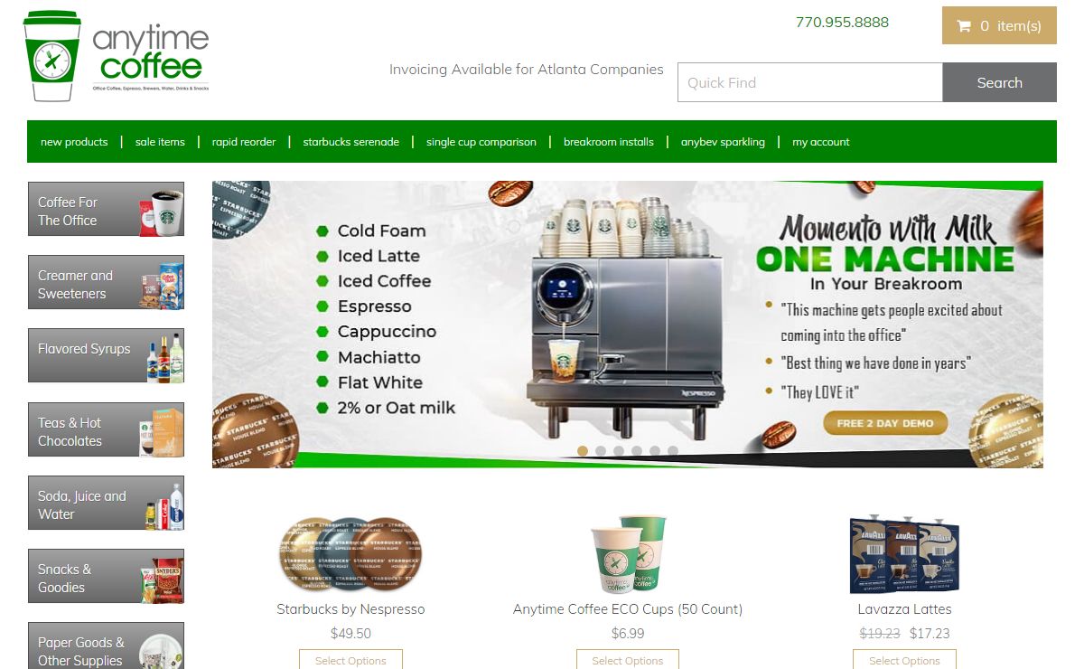 Anytime Coffee - Office Coffee Service, Coffee Supplies Atlanta
