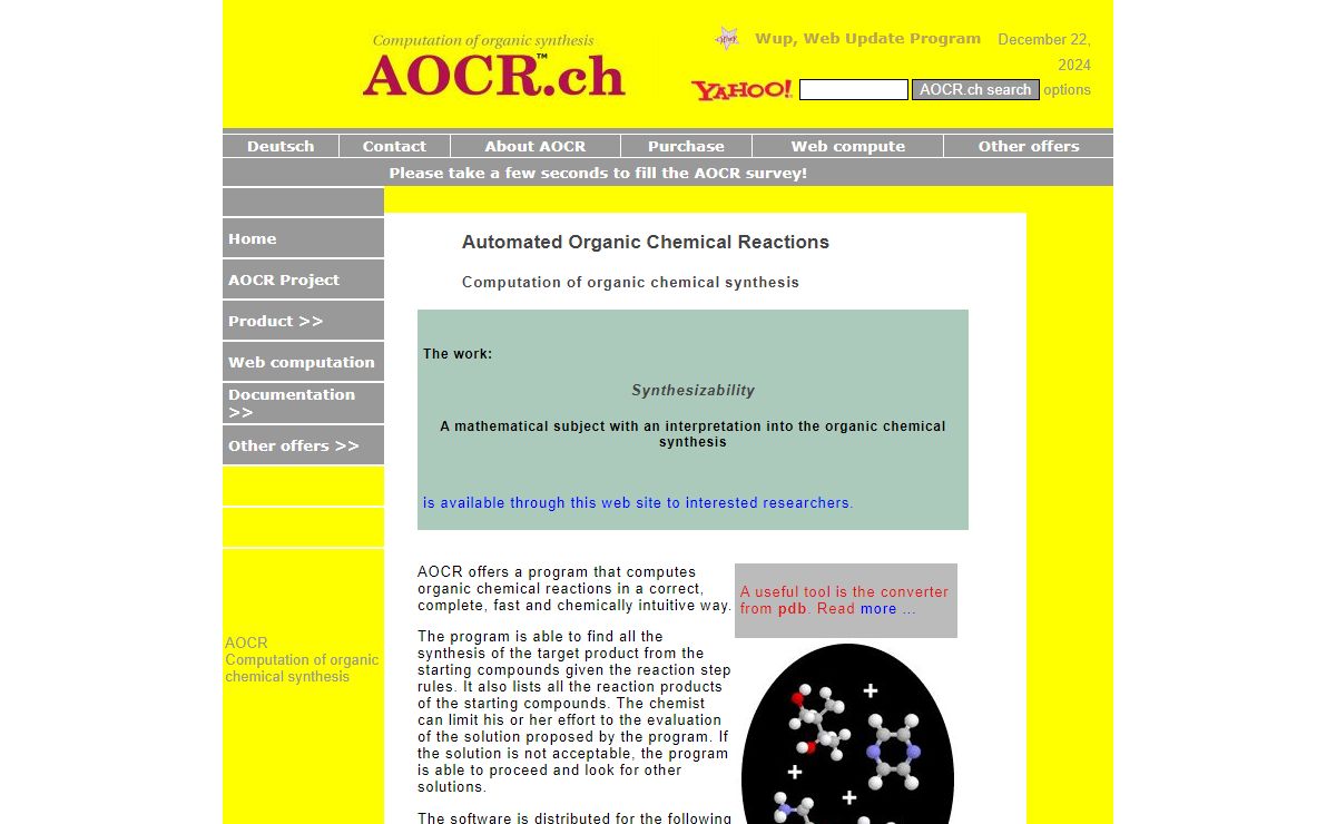 AOCR - Computation of Organic Chemical Synthesis
