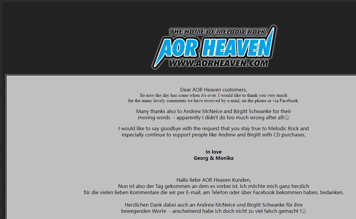 AOR Heaven ::: N E W S L E T T E R