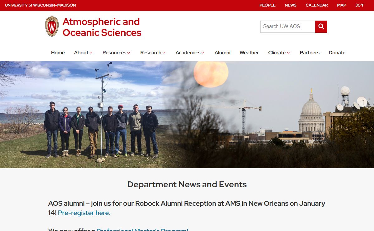 Department of Atmospheric and Oceanic Sciences | University of Wisconsin–Madison