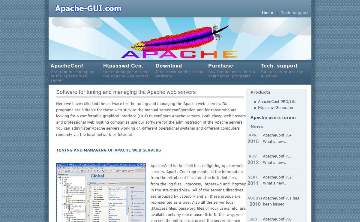 Programs for the managing (configuring and controlling) of the Apache web server