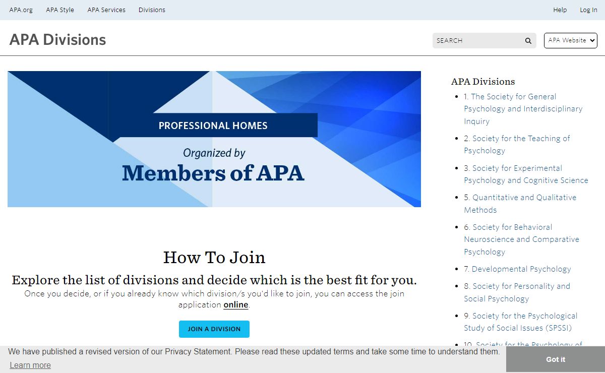 APA Divisions