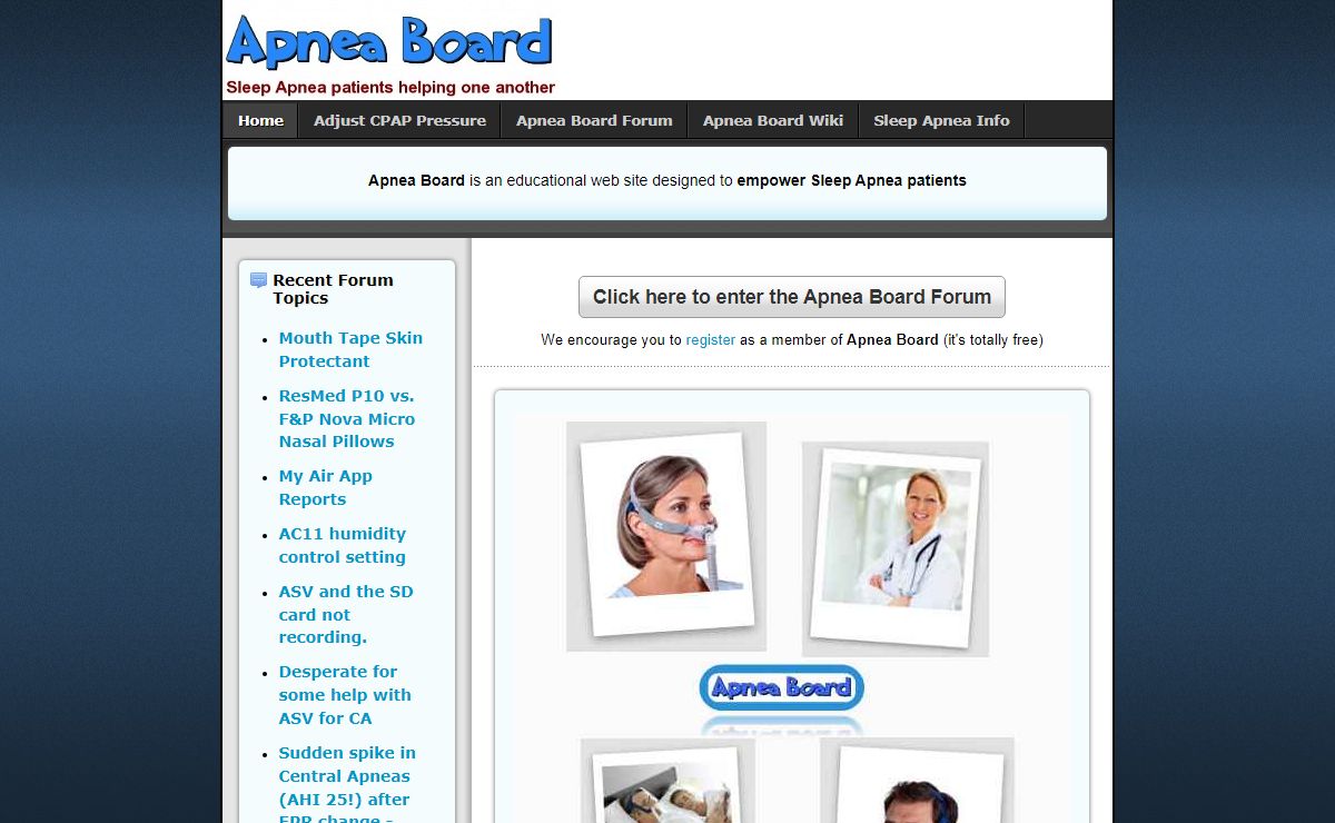 Apnea Board - Sleep Apnea discussion forums, CPAP Manuals and advice