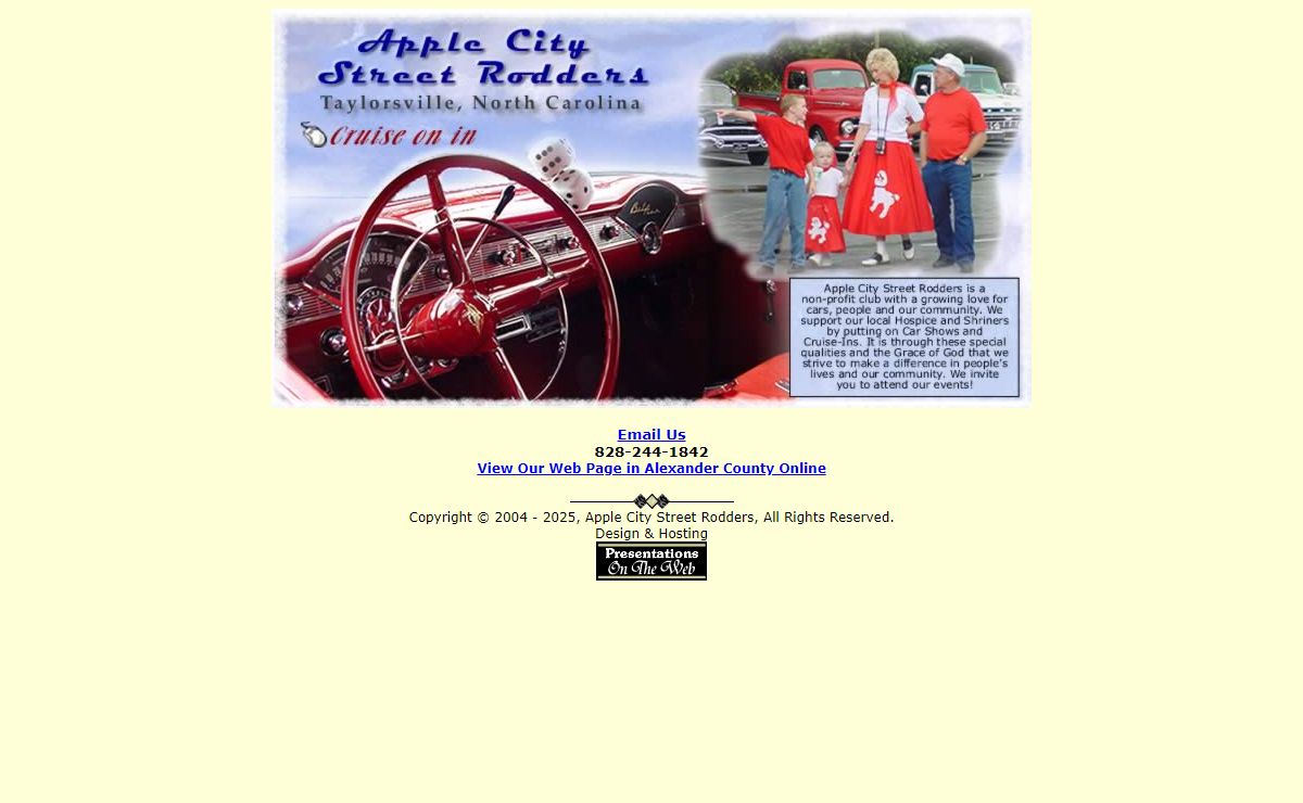 Apple City Street Rodders - Taylorsville, NC - Cruise Ins & Car Show Benefits