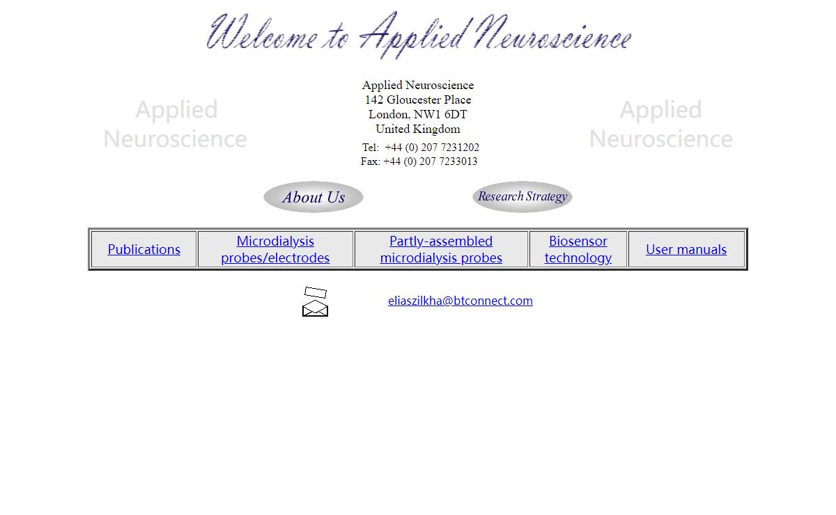 Applied Neuroscience - Microdialysis & Biosensor Technology