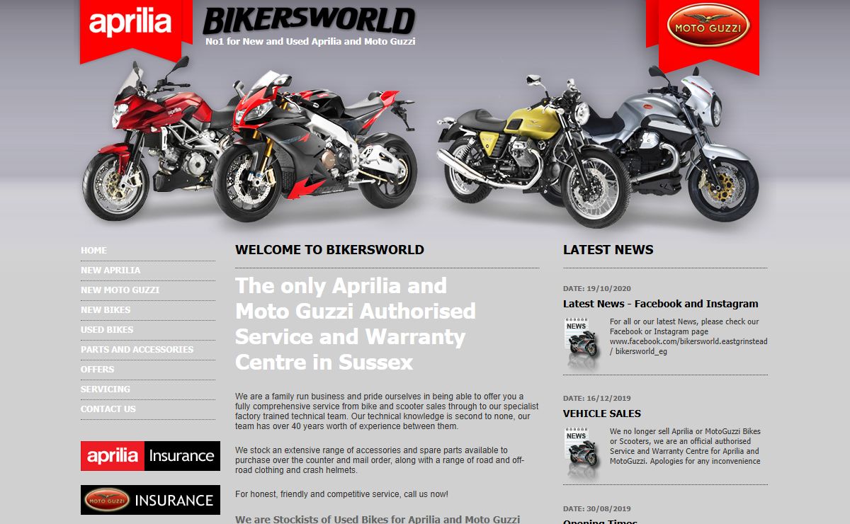 Aprilia Bikes - Bikers World - UK Aprilia Dealer, for Aprilia Motorcycles in UK