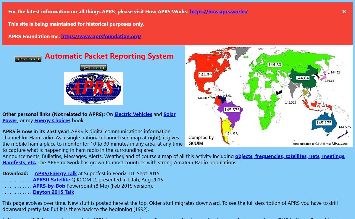 APRS: Automatic Packet Reporting System