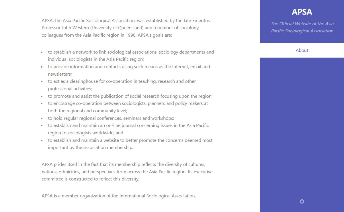 APSA - The Official Website of the Asia Pacific Sociological Association