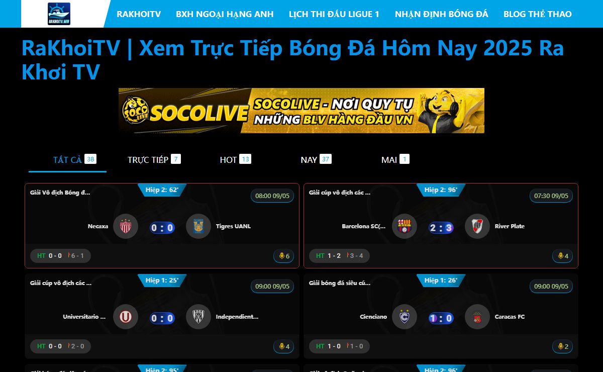 RaKhoiTV | Xem Trực Tiếp Bóng Đá Hôm Nay 2025 Ra Khơi TV