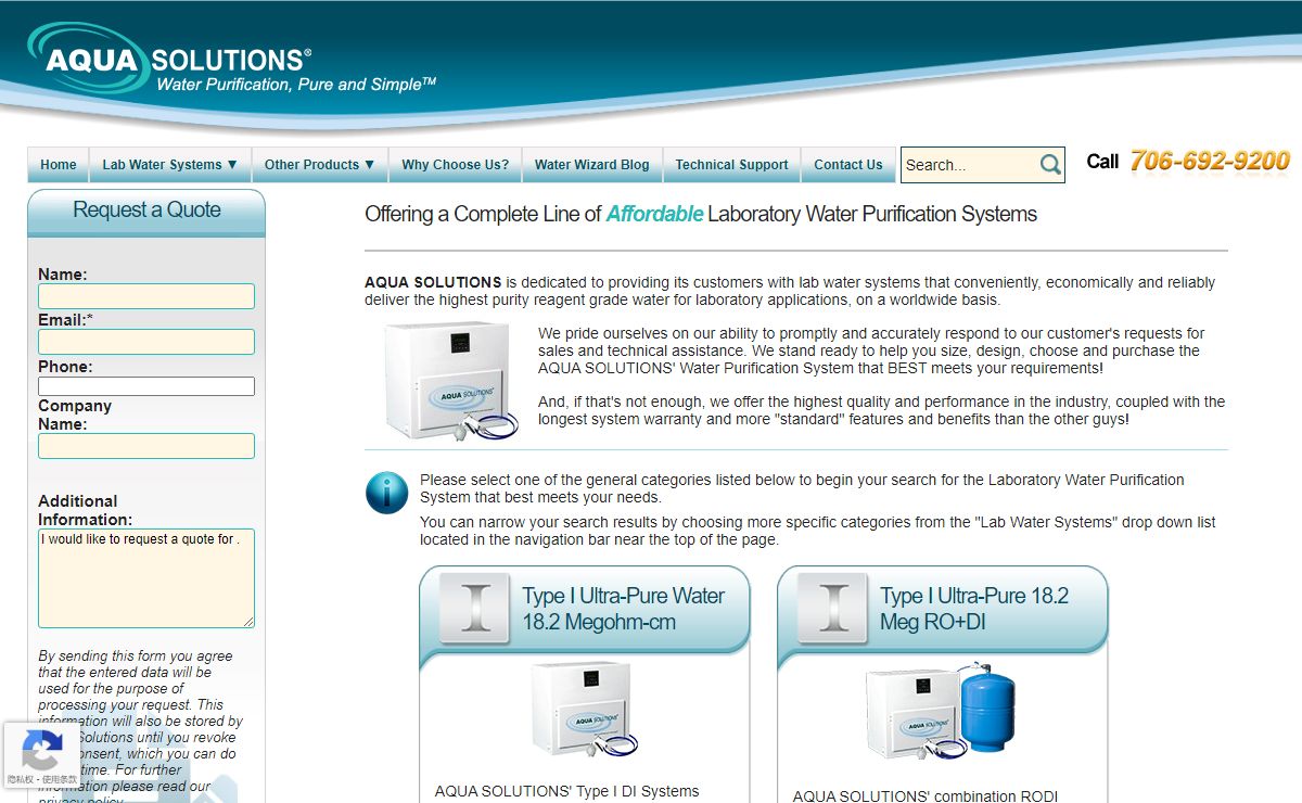 Laboratory Water Purification Systems AQUA SOLUTIONS - Aqua Solutions