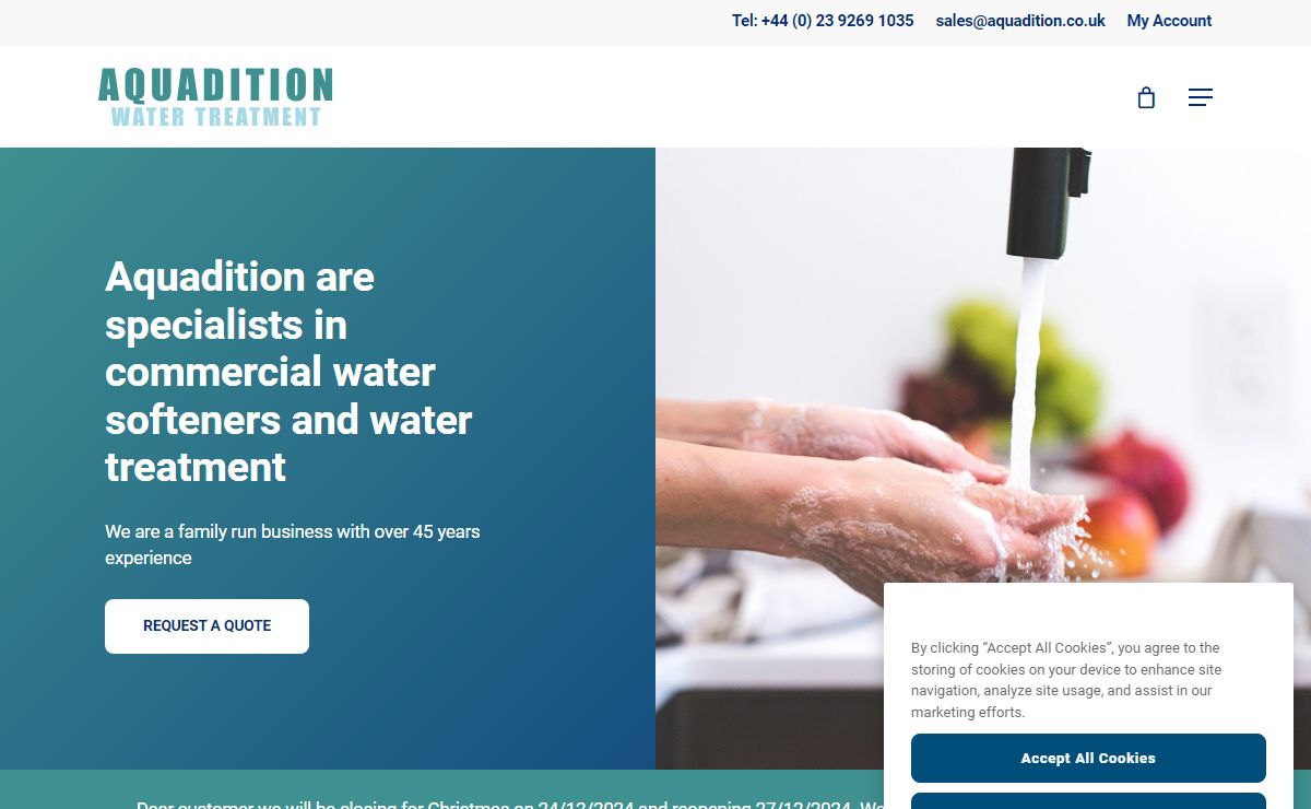 Aquadition | Domestic Water softeners, Commercial Water Softeners, Boreholes, Water treatments