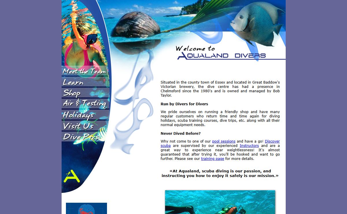 Passion for Scuba Diving at Aqualand Divers Chelmsford, Essex