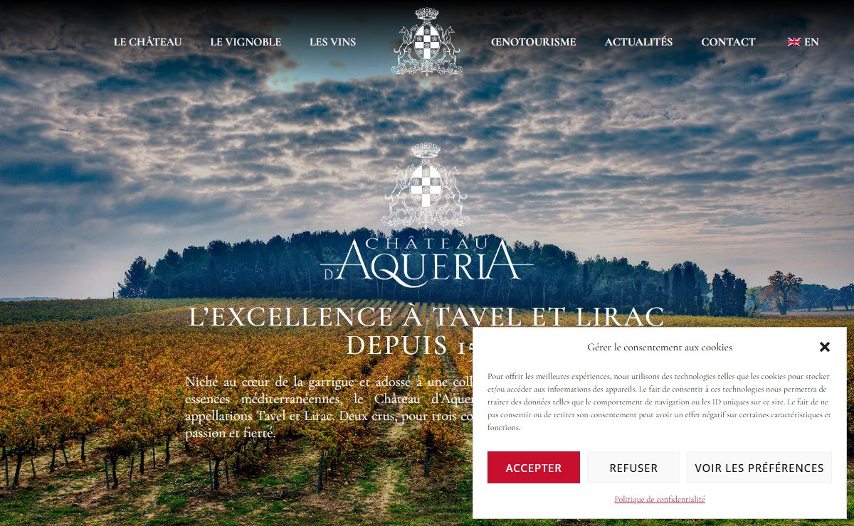 Le Château d'Aqueria, l'excellence à Tavel et Lirac depuis 1595