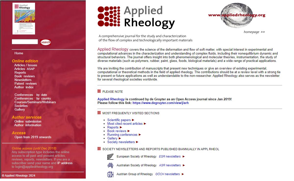 Applied Rheology - international journal