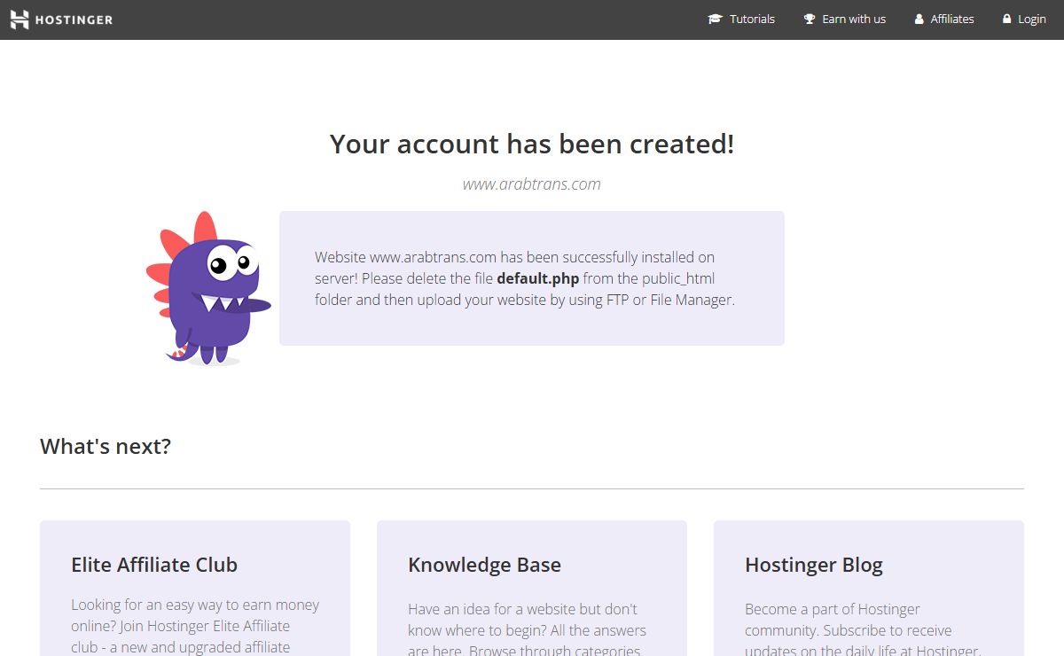 Default page