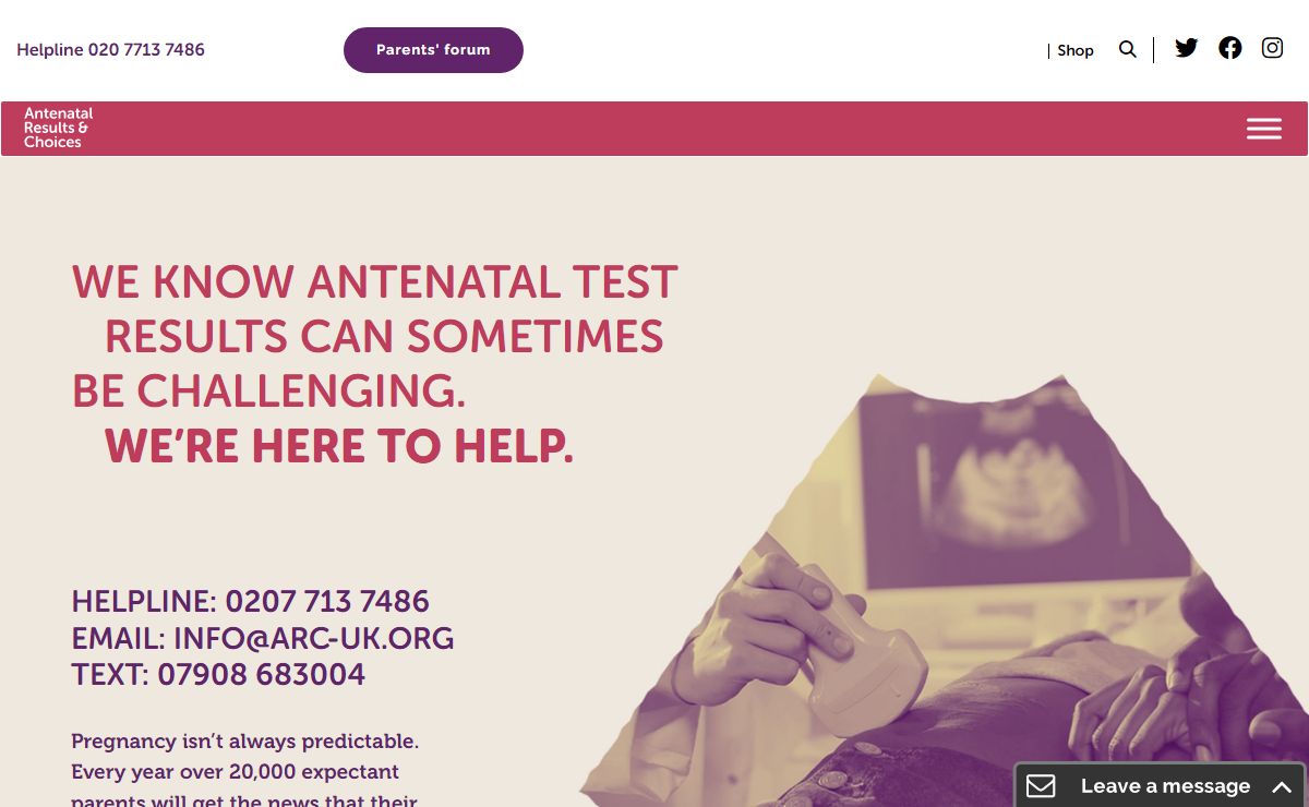 Antenatal Results and Choices (ARC) – non-directive information and support before, during and after antenatal screening