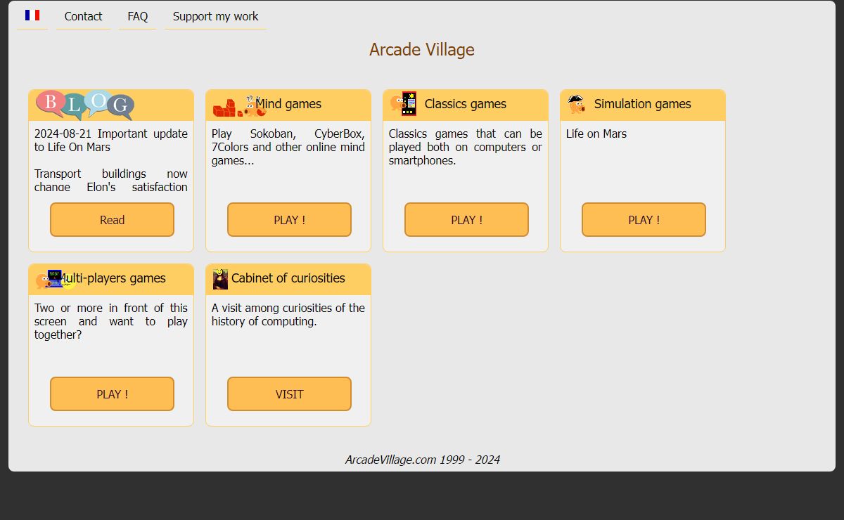 Arcade Village - Play free games online - Arcade and simulation. Javascript and java