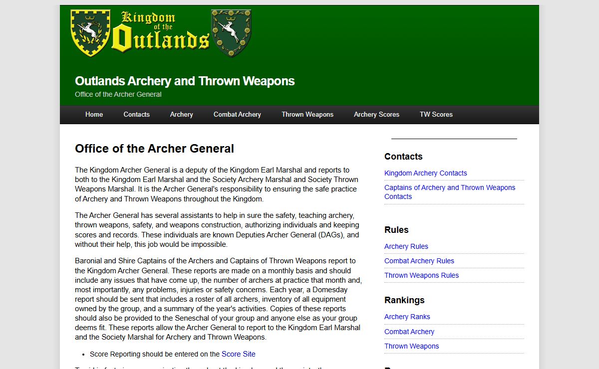 Outlands Archery and Thrown Weapons - Home