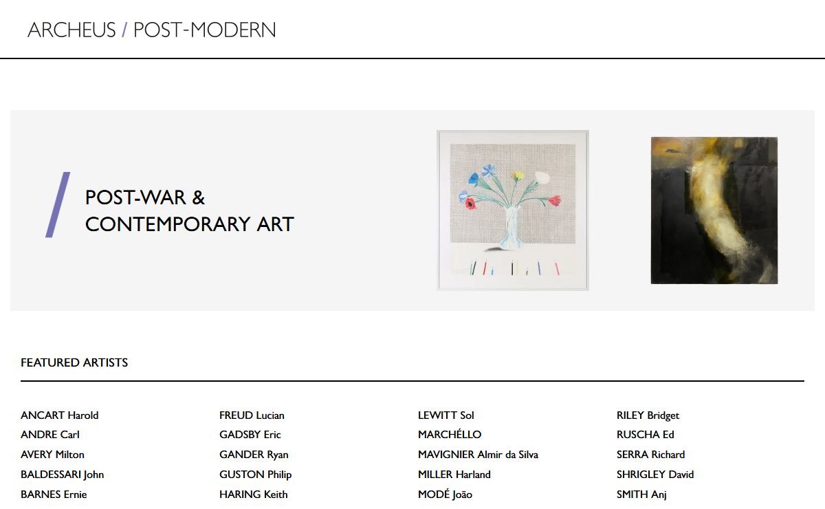 Post-War & Contemporary Art | Archeus Post-Modern