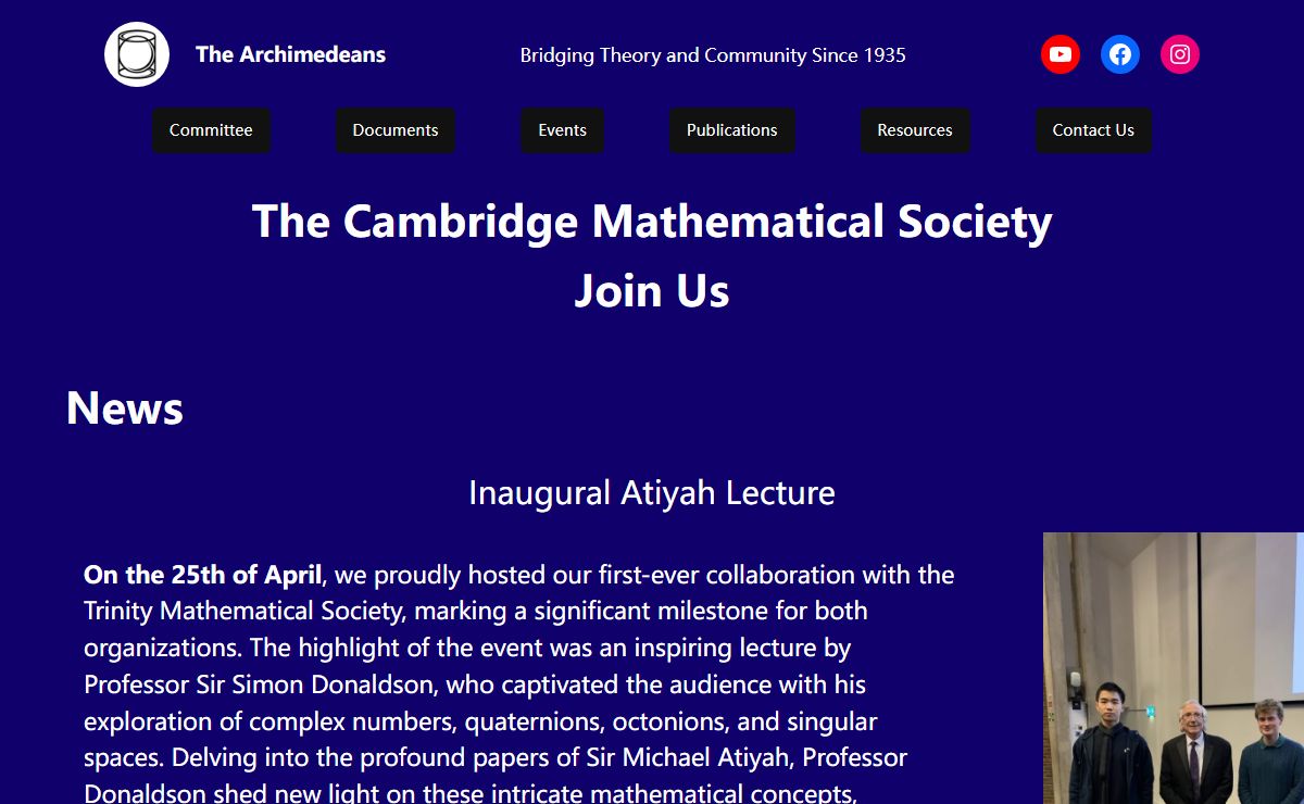 The Archimedeans - Bridging Theory and Community Since 1935