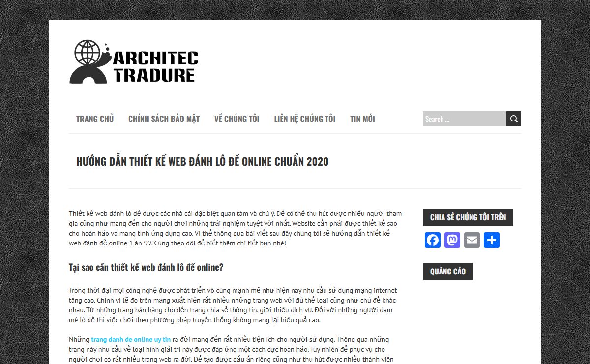 Hướng dẫn thiết kế web đánh lô đề online chuẩn 2020