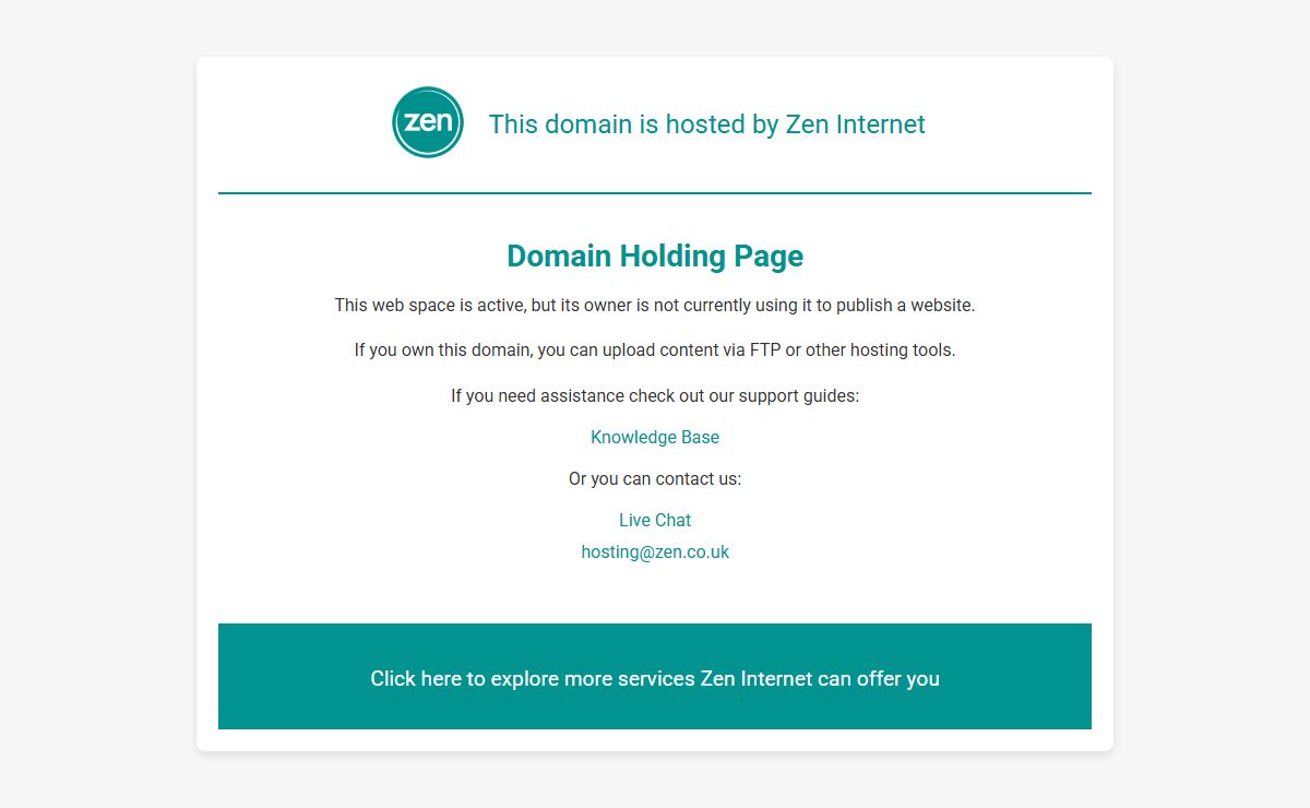 Zen Internet | Domain Holding Page
