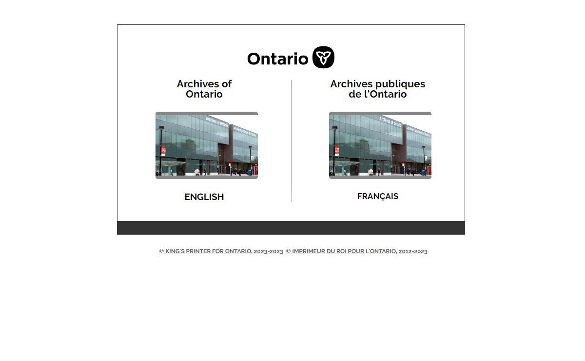 Welcome to the Archives of Ontario / Bienvenue aux Archives publiques de l'Ontario