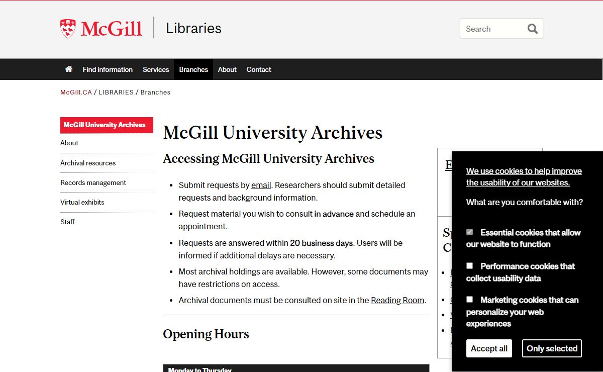 McGill University Archives | Libraries - McGill University