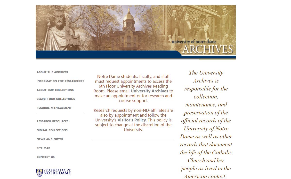 Archives of the University of Notre Dame