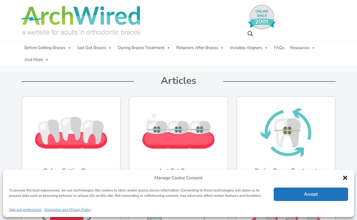 ArchWired - a websitefor adults in orthodontic braces